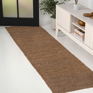 Griffin Rustic Farmhouse Woven Jute Solid Area Rug